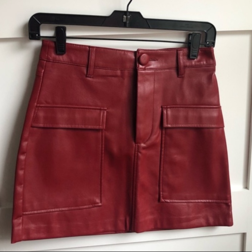 Zara Leather Mini Skirt